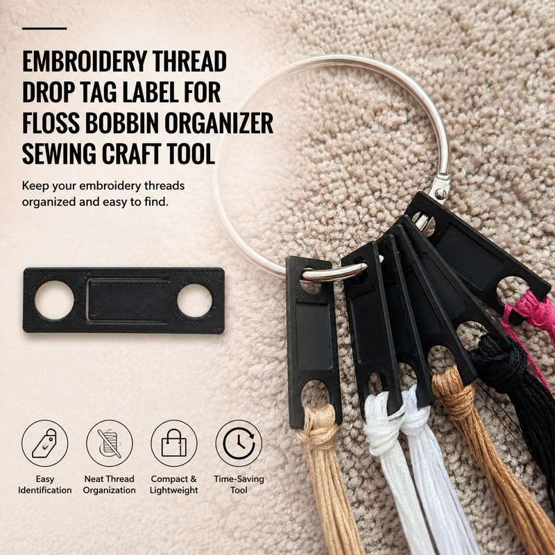 Embroidery Floss Thread - Embroidery Thread Drop Tag Label for