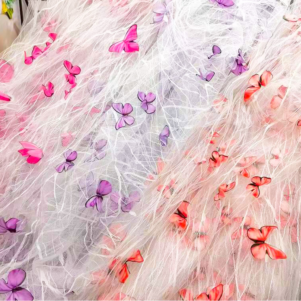 1Yard 3D Vivid Butterflies Lac - đánh giá và giá Sewing Embroidery Fabric