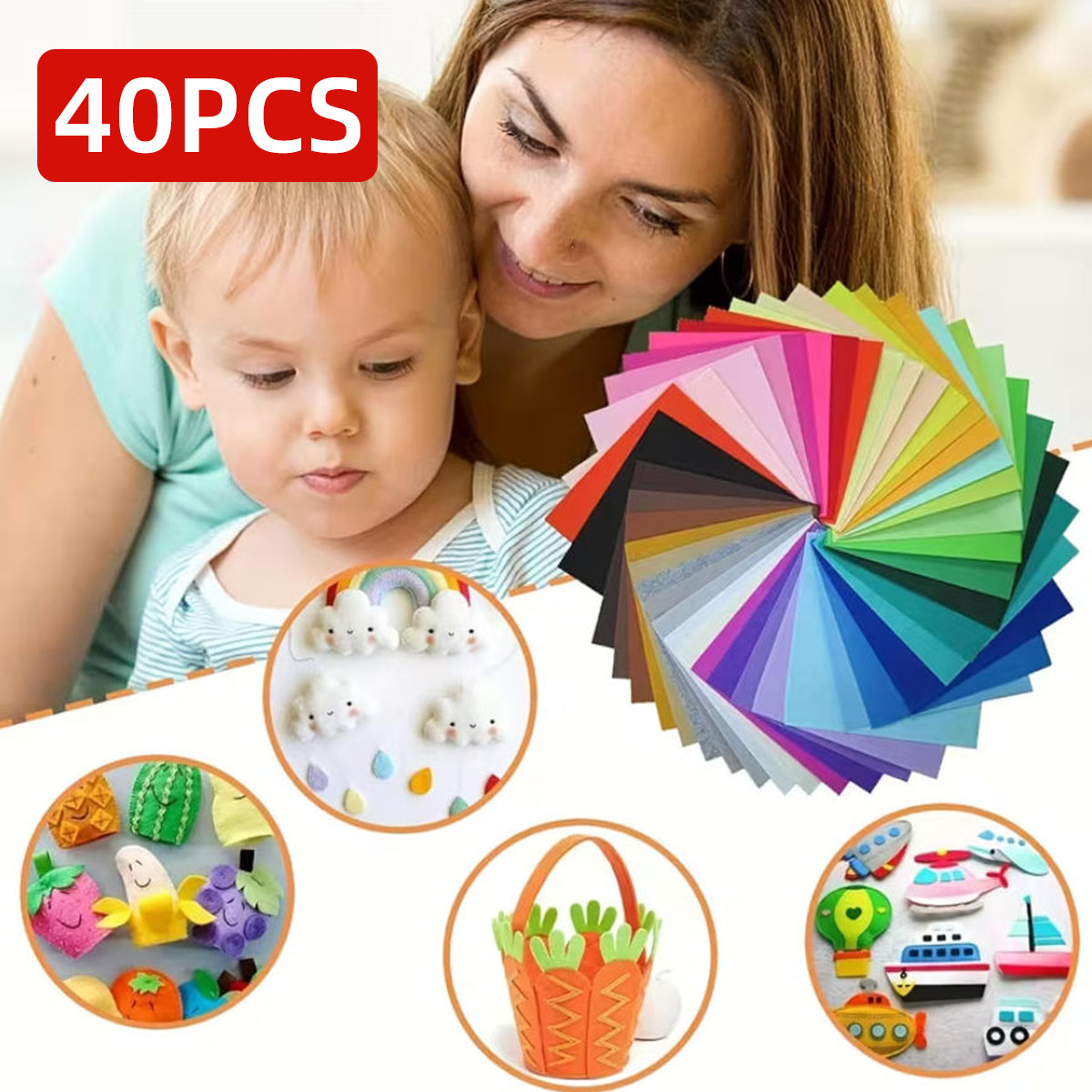 40PCS Felt Cloth Colored Felt  - đánh giá và giá Fabric Softener Sheet