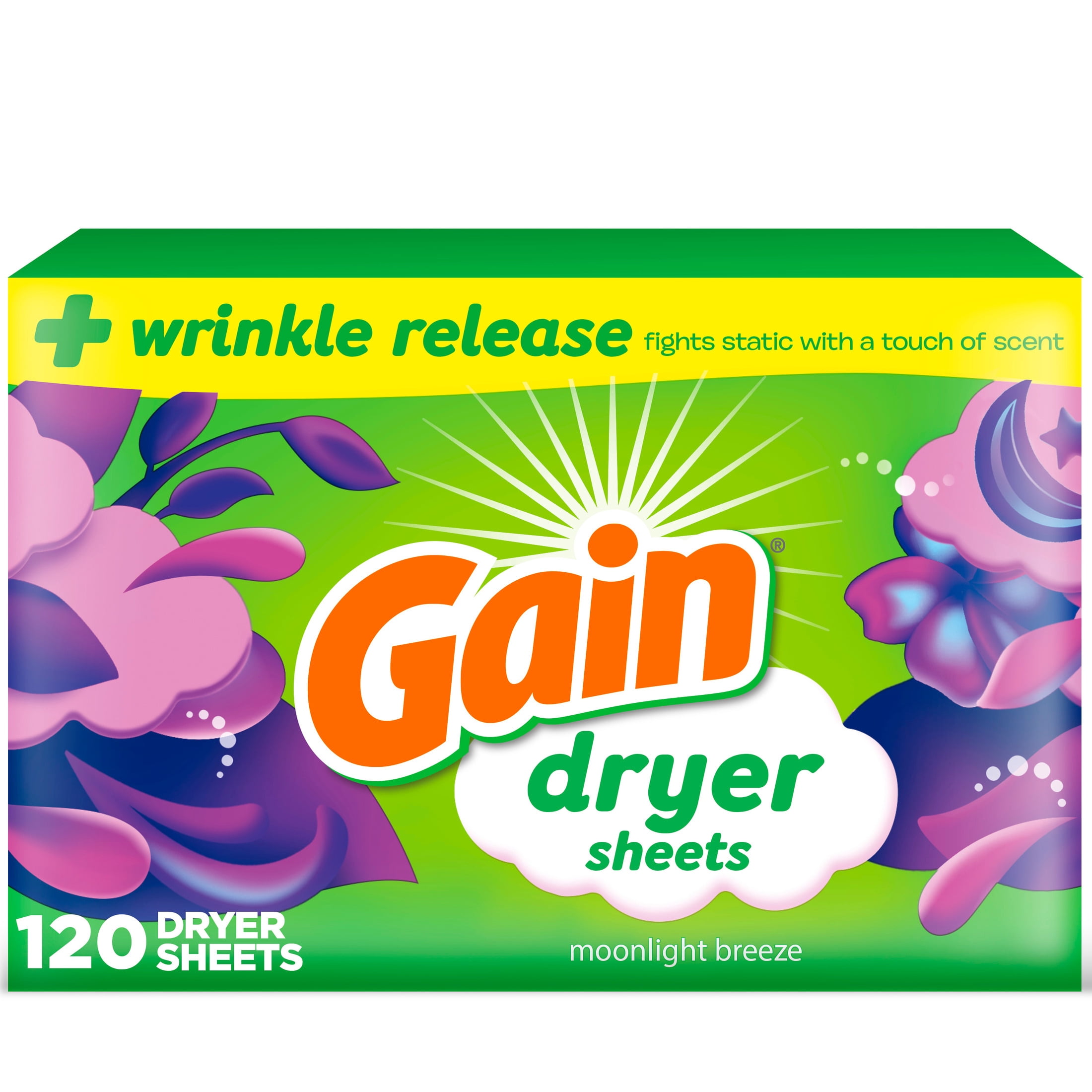 Gain Dryer Sheets, Moonlight B - đánh giá và giá Fabric Softener Sheet