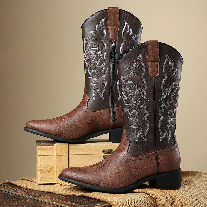 NEW Men High Boots Embroidery  - đánh giá và giá Sewing Embroidery Fabric