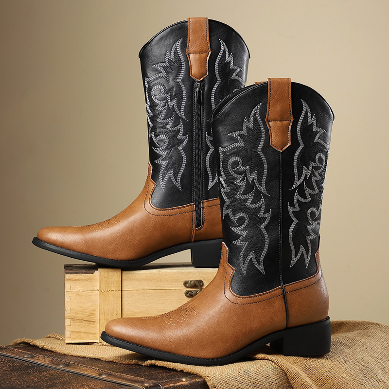 NEW Men High Boots Embroidery  - đánh giá và giá Sewing Embroidery Fabric