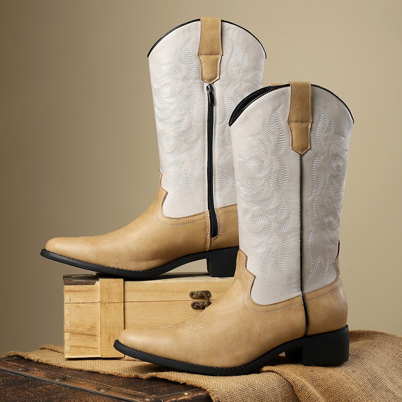 NEW Men High Boots Embroidery  - đánh giá và giá Sewing Embroidery Fabric