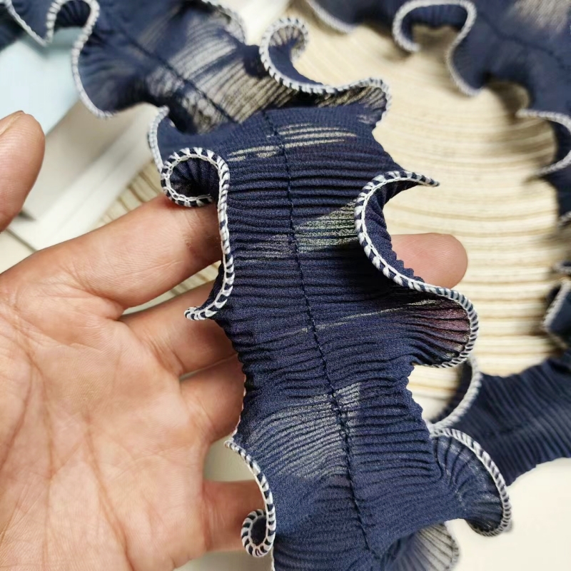Dark blue Chiffon center Pleat - đánh giá và giá Textile Sewing Factory