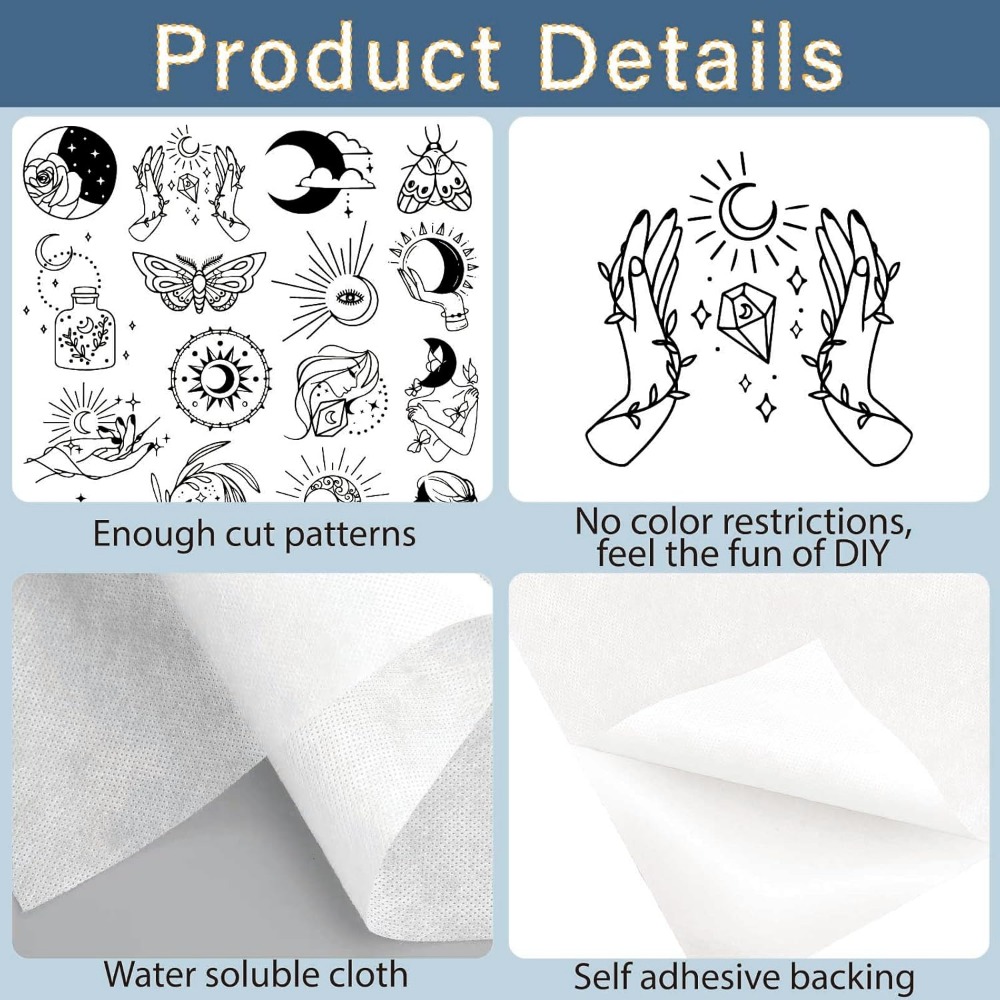 51Pcs Boho Moon Sun Water Solu - đánh giá và giá Sewing Embroidery Fabric