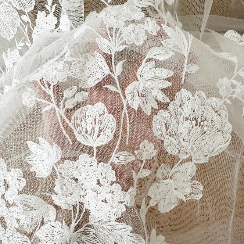Custom Ivory White Sequin Cott - đánh giá và giá Sewing Net